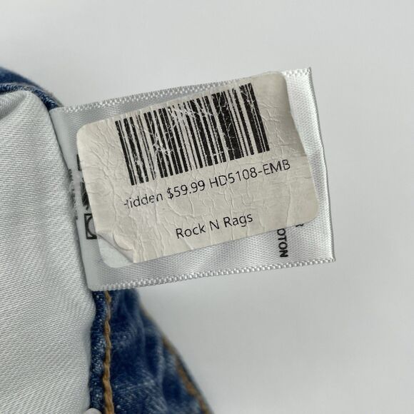 Hidden Jeans Mini Skirt Women XS Blue Floral Embroidery Distressed Denim Sexy - Picture 13 of 13